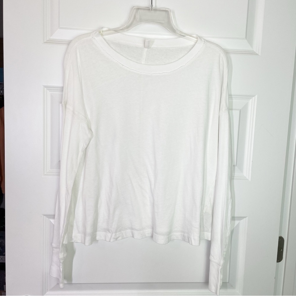 Free People White Long Sleeve Top